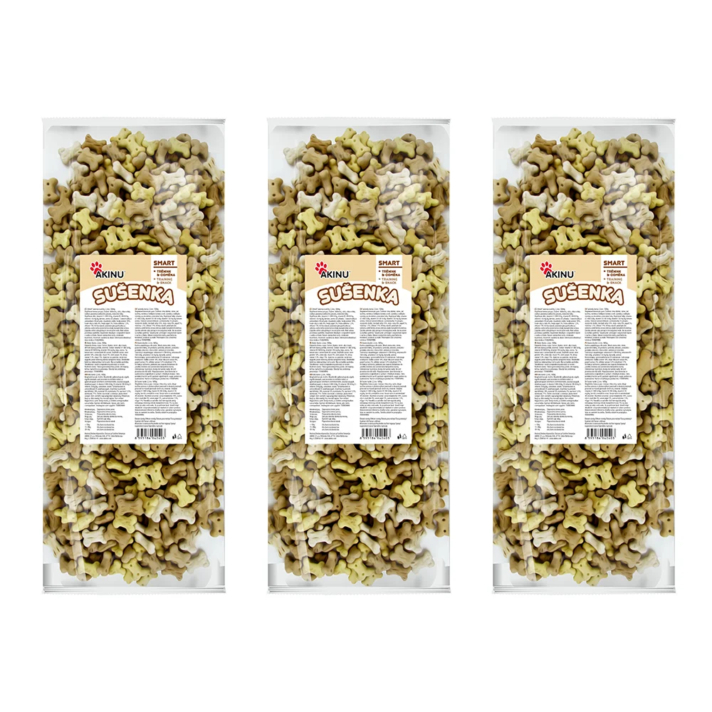 Akinu Kostičky sušenka pamlsek pro psy 2,2 cm 3 x 1 000 g