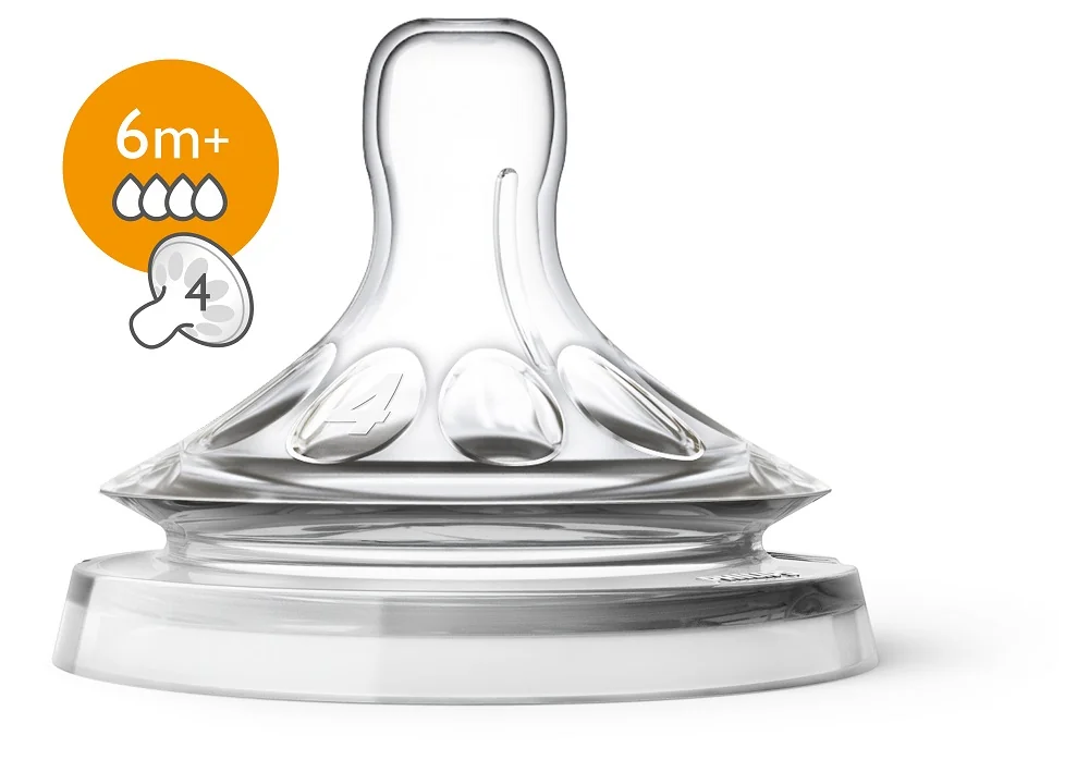 Philips Avent Dudlík Natural 4 rychlý průtok 2 ks