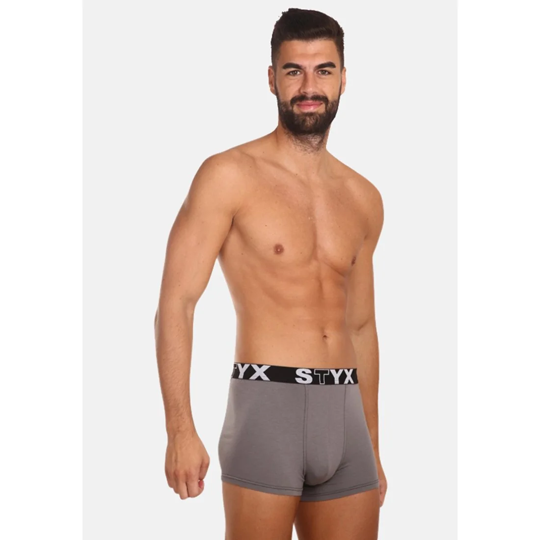 Styx Pánské boxerky sportovní guma tmavě šedé (G1063) M