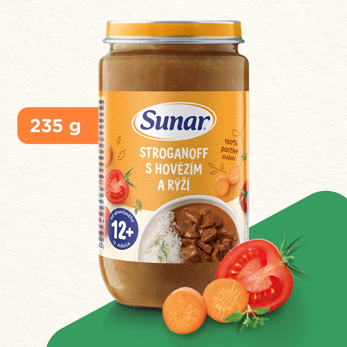 Sunar Příkrm Stroganoff s hovězím a rýží 12m+ 235 g