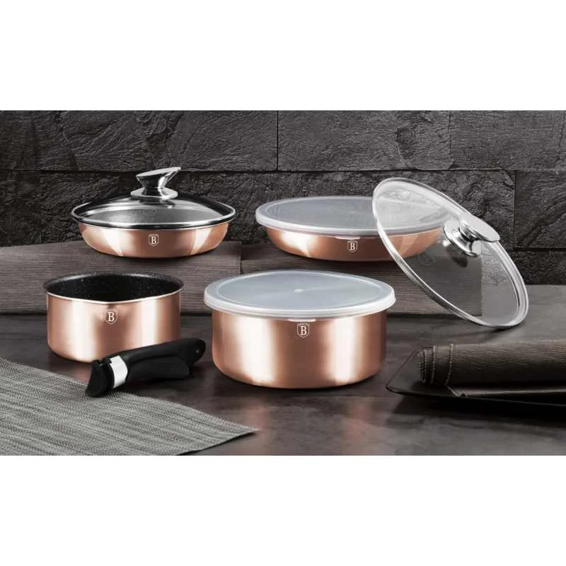 Berlingerhaus Sada nádobí s odnímatelnou rukojetí 9 ks Rosegold Metallic Line