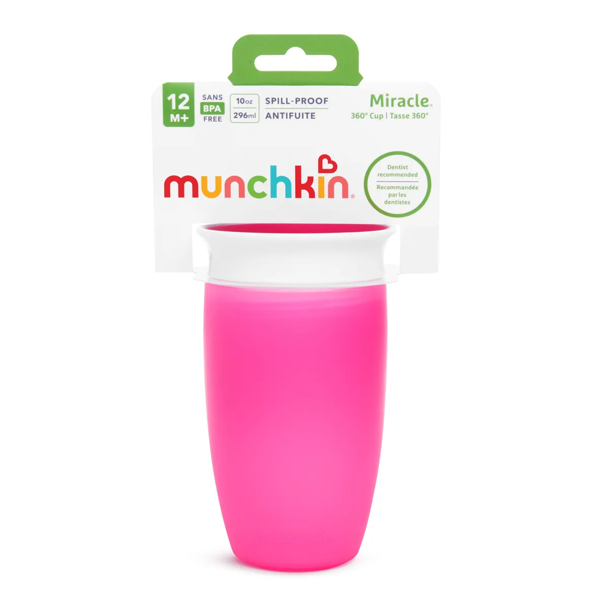 Munchkin Miracle 360° netekoucí hrneček 296 ml růžový