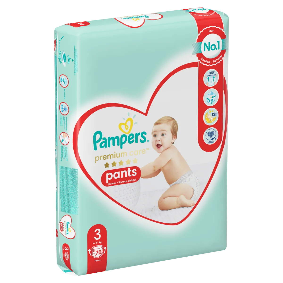 Pampers Premium Care Pants vel. 3 dětské plenkové kalhotky 70 ks