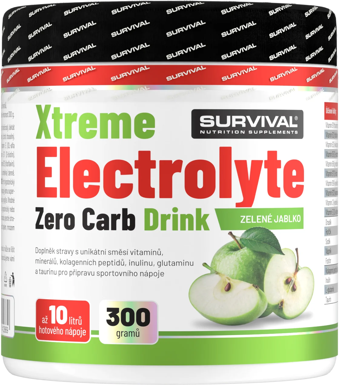 Survival Xtreme Electrolyte Zero Carb Drink 300 g zelené jablko