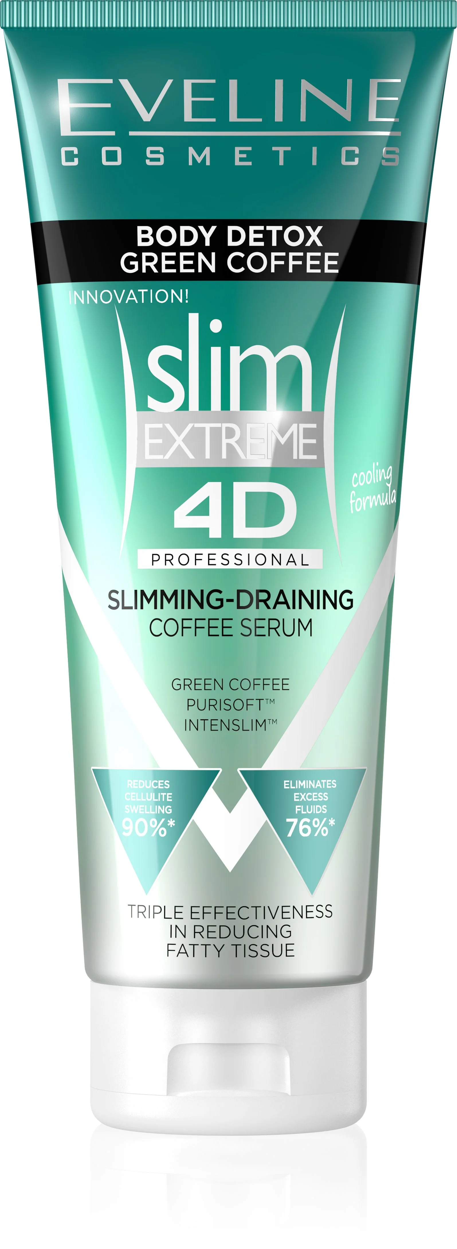 Eveline SLIM EXTREME 4D Body Detox zeštíhlující kávové sérum s chladivým efektem 250 ml