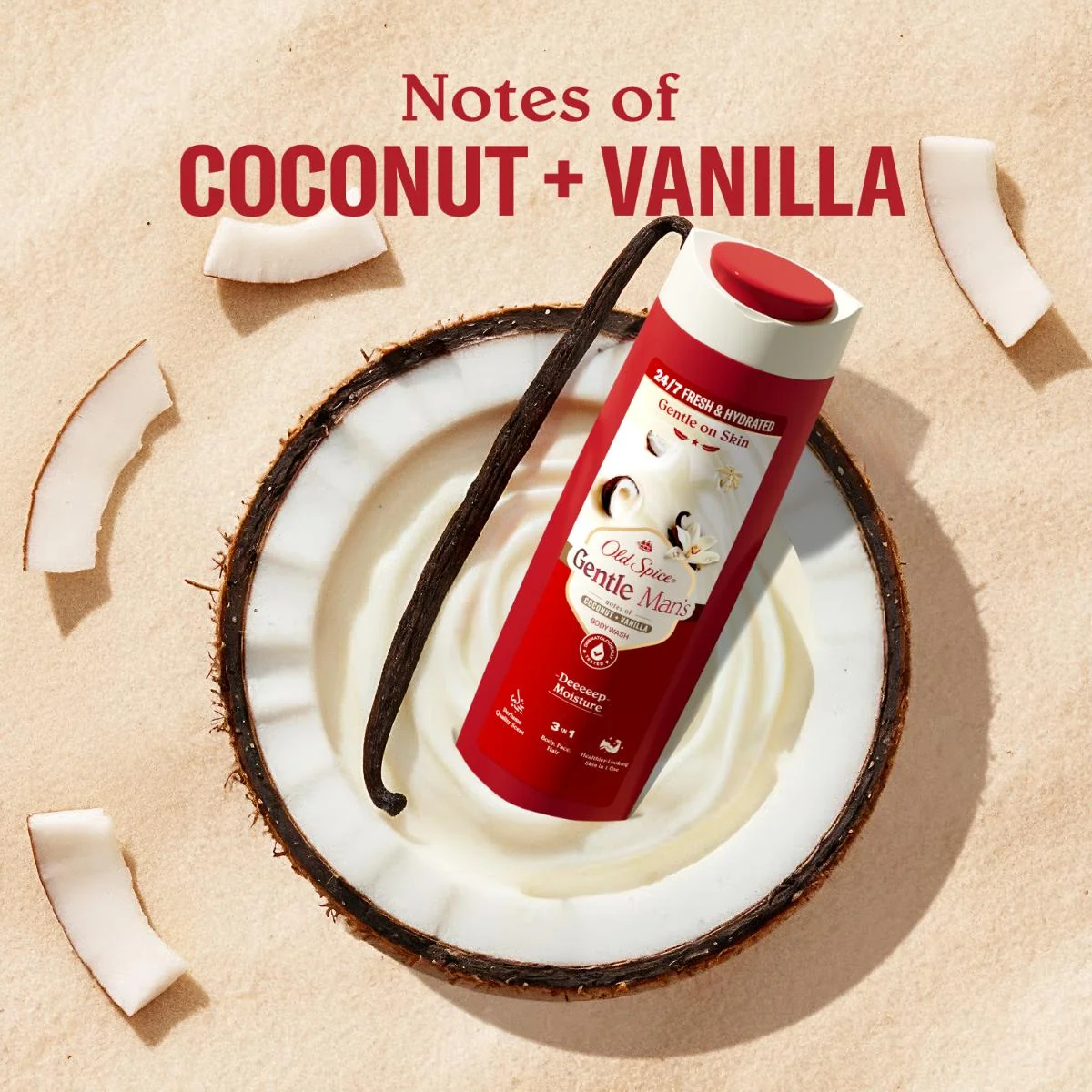 Old Spice Gentle Man's Kokos + Vanilka sprchový gel 3v1 400 ml