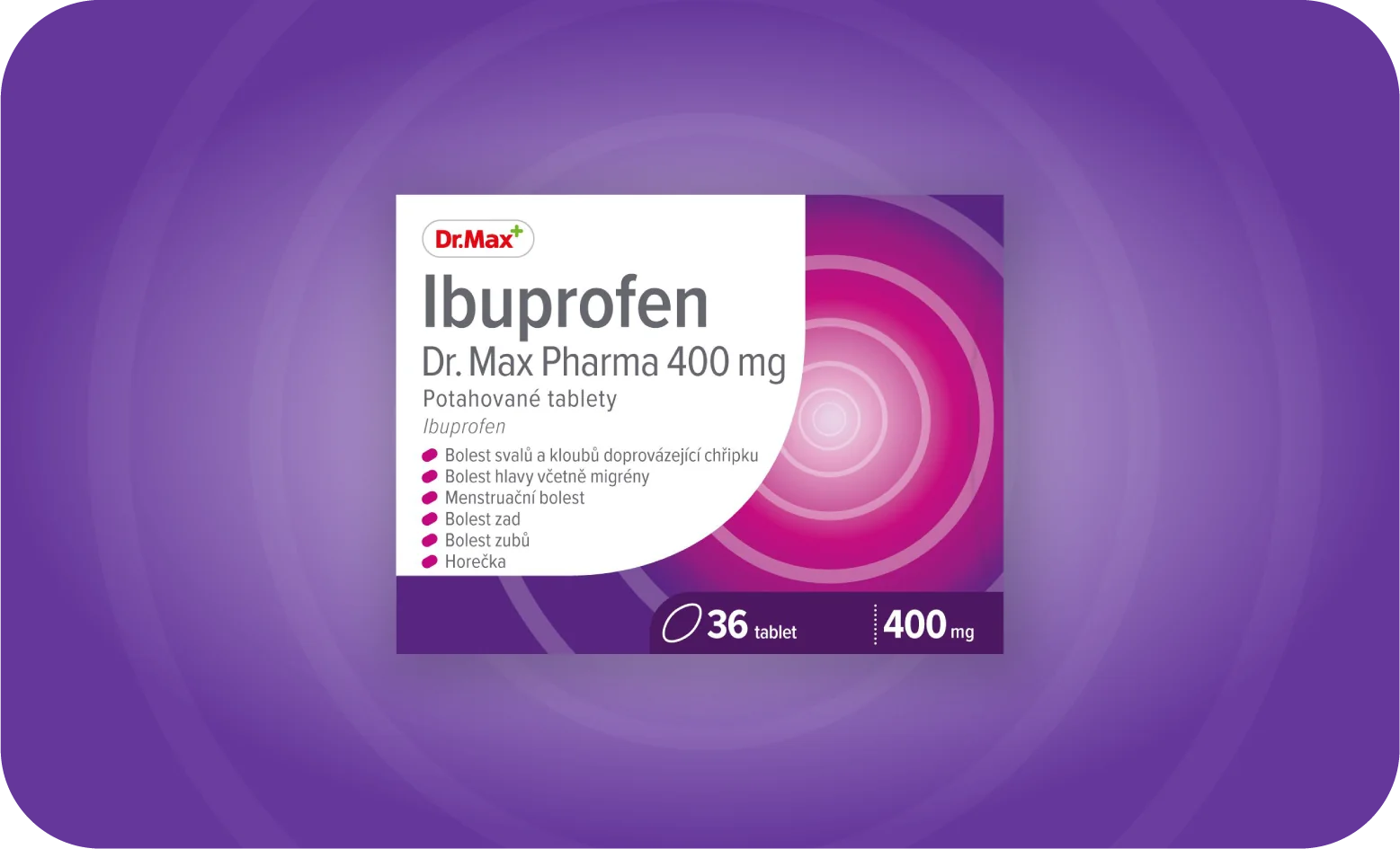 Ibuprofen Dr.Max 400 mg potahované tablety Ibuprofen Dr.Max 400 mg potahované tablety