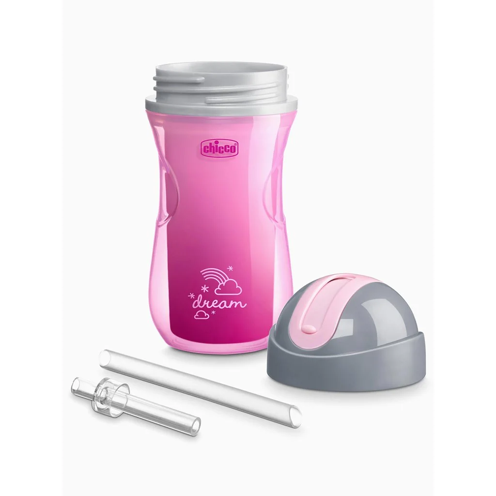 Chicco Hrneček Sport termo s brčkem 266 ml růžový 14m+