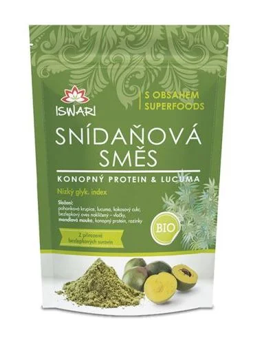 Iswari Snídaňová směs BIO konopný protein-lucuma 360 g