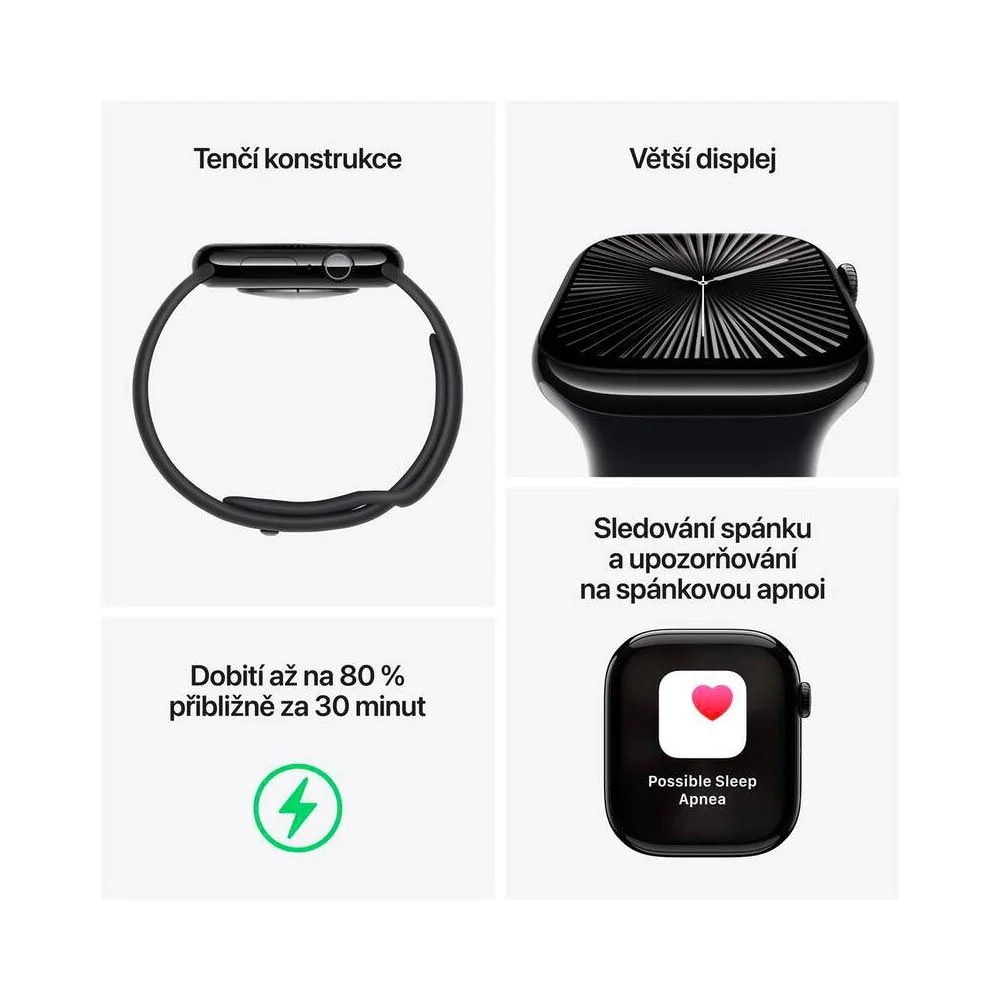 Apple Watch S10 42 mm sport loop chytré hodinky silver/blue cloud