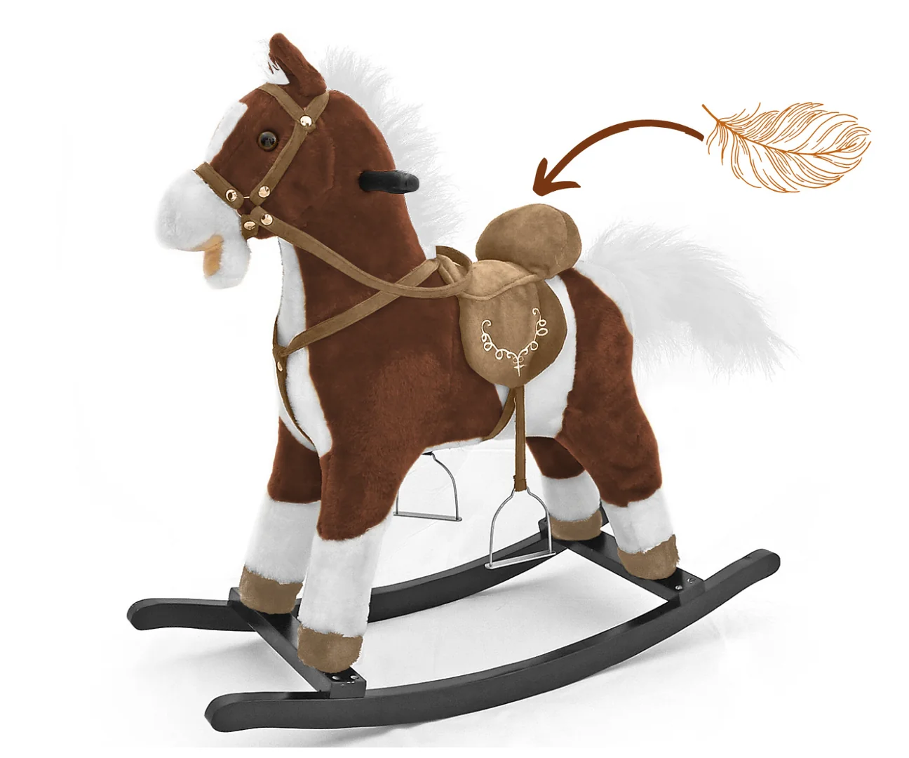 Adam Toys Houpací kůň Mustang Dark Brown