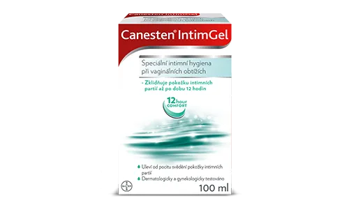 Intimní gel pro speciální intimní hygienu. Mycí gel Canesten® IntimGel jemně myje a pomáhá zmírnit nepohodlí v citlivé intimní oblasti a ulevuje od pocitu svědění pokožky.