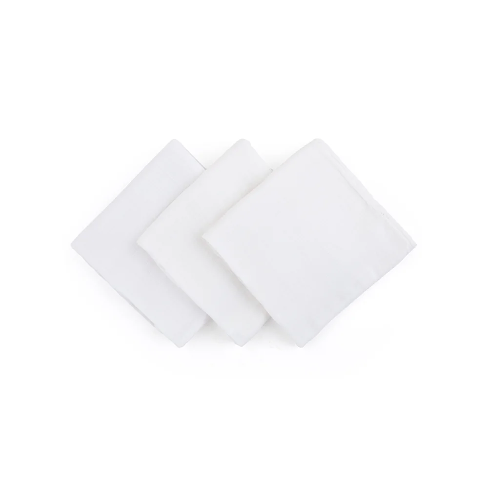Petite&Mars Sada plen bambusová mušelínová Moussy 68 x 68 cm 3 ks Total White