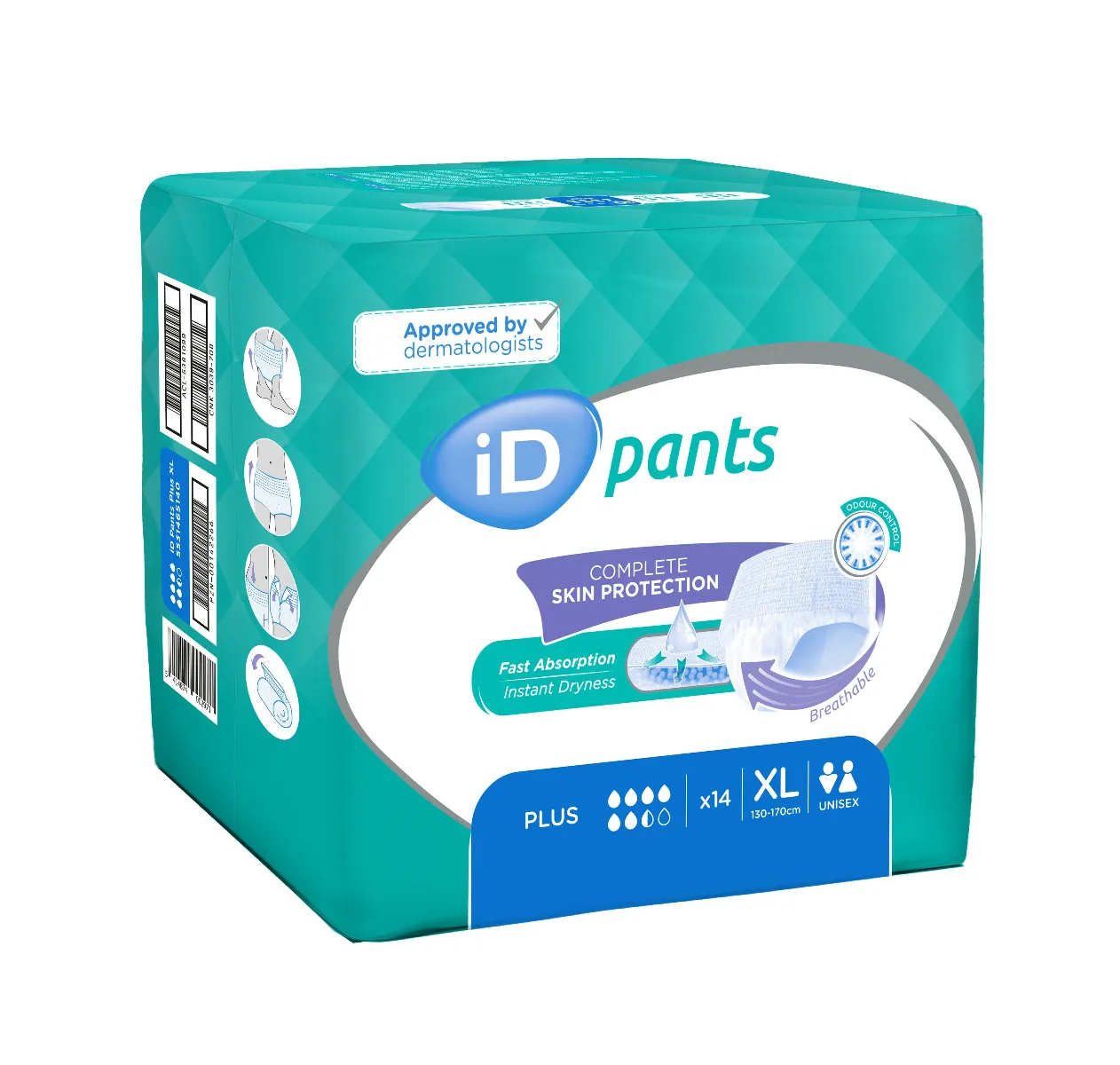 iD Pants X-Large Plus plenkové kalhotky navlékací 14 ks