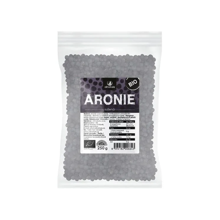 Allnature Aronie černý jeřáb BIO plody 250 g