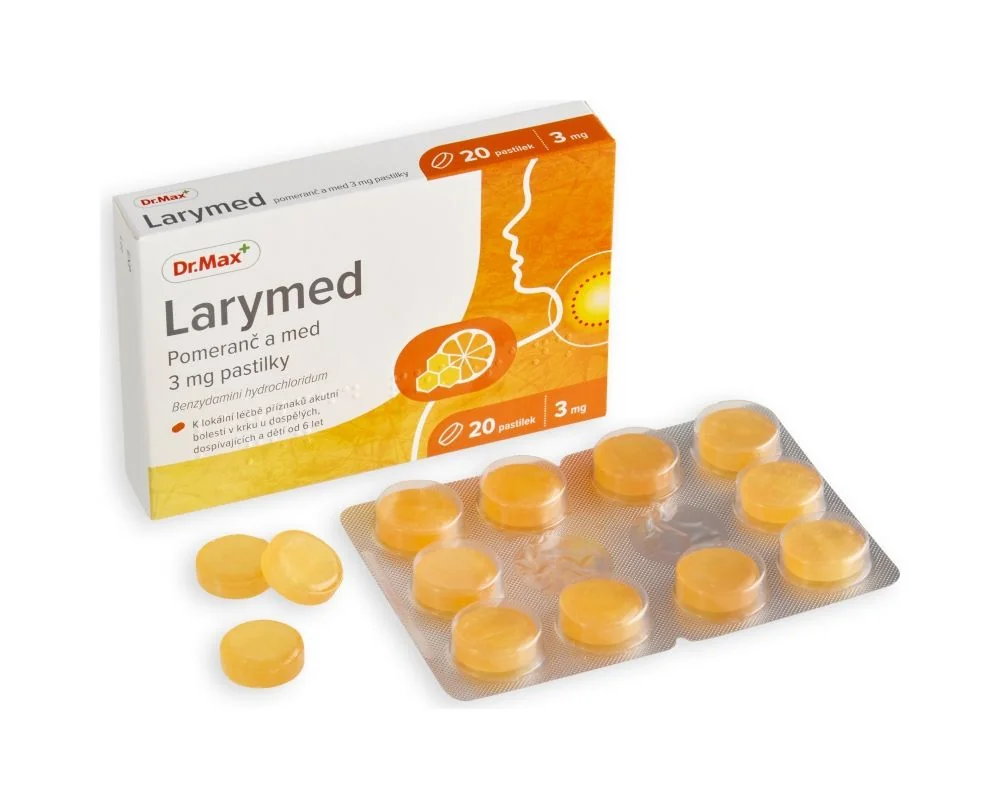 Dr. Max Larymed pomeranč a med 3 mg 20 pastilek