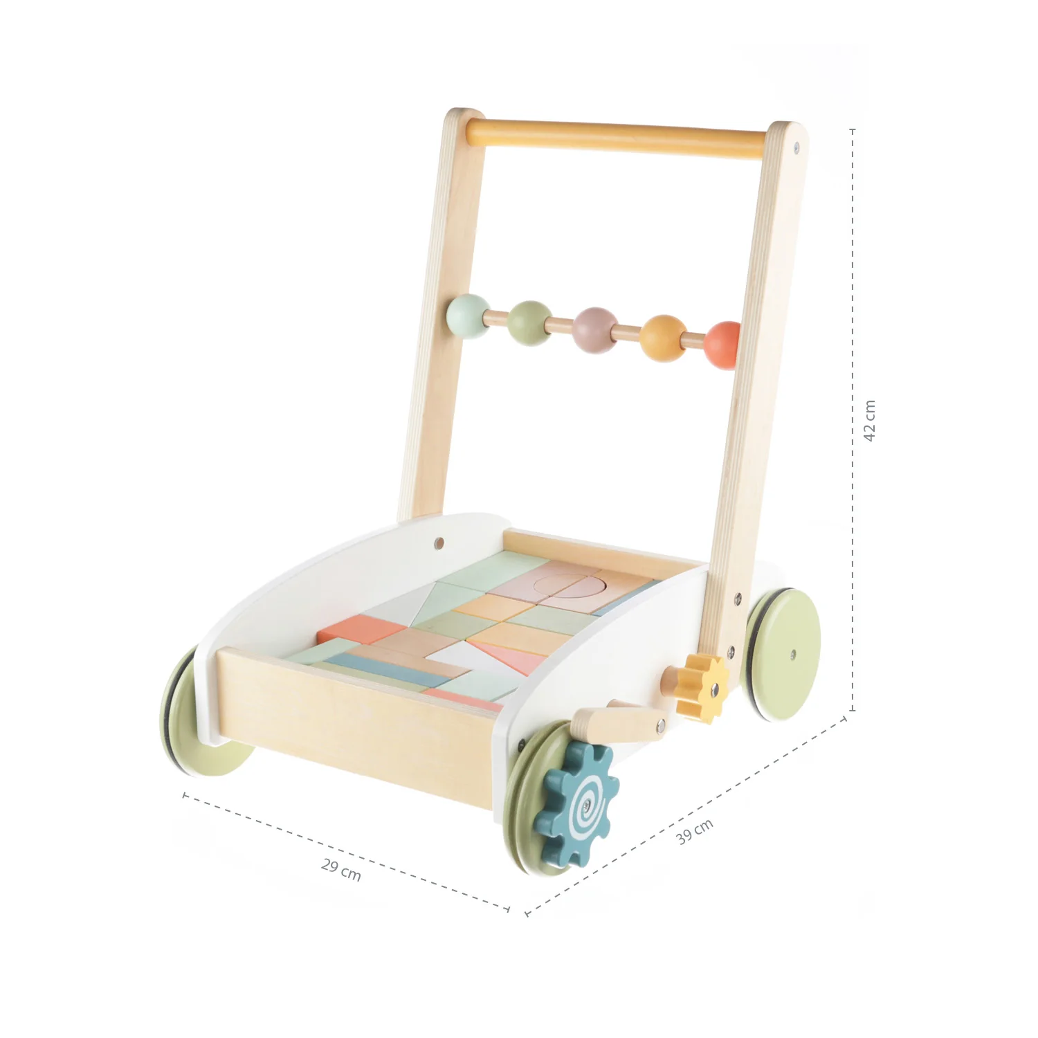 Zopa Dřevěný vozík s kostkami, Wood