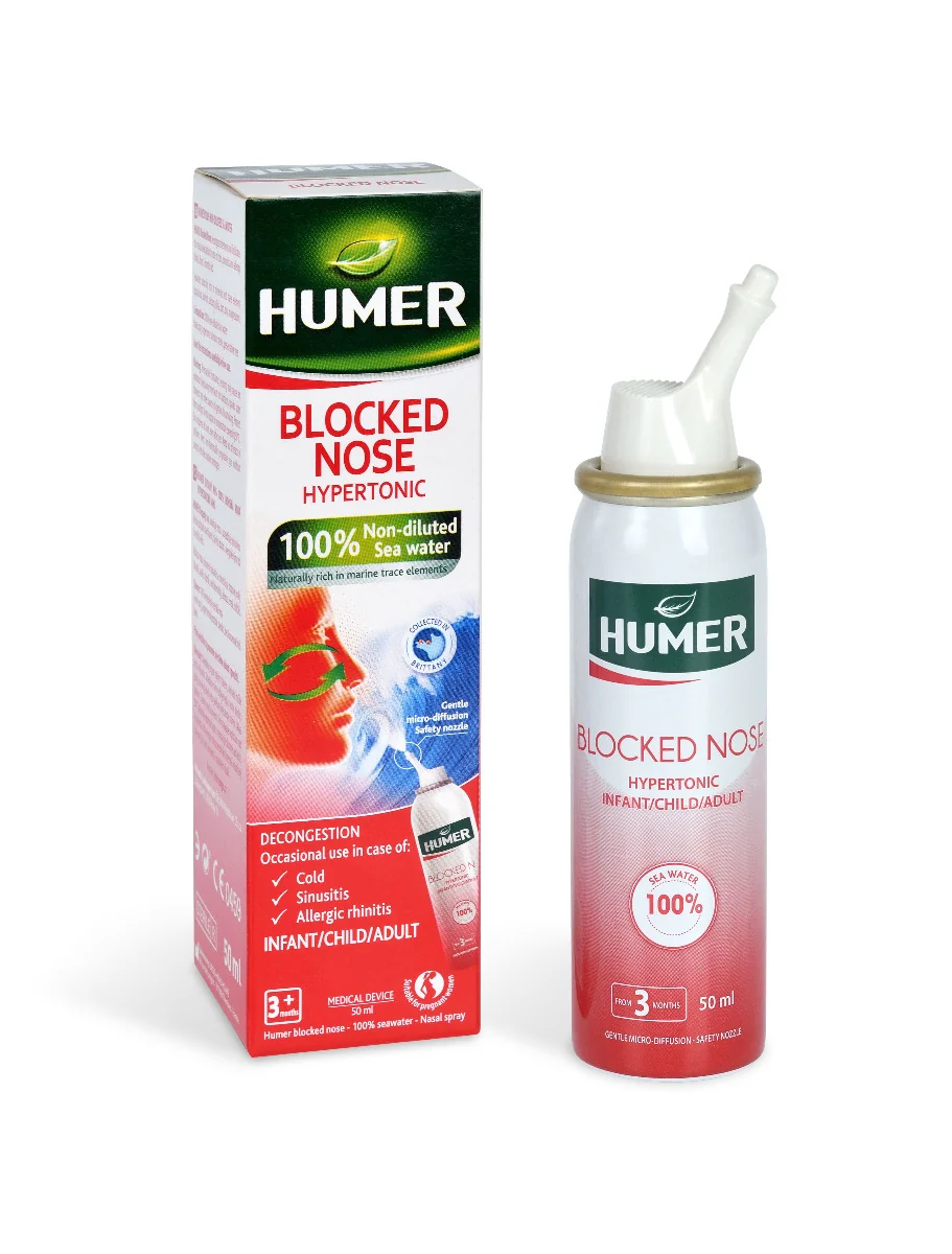 Humer Ucpaný nos 100% mořská voda hypertonická 50 ml