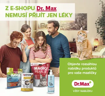 Z e-shopu Dr. Max nemusí přijít jen léky. Objevte rozsáhlou nabídku produktů pro vaše mazlíčky. Dr. Max vždy nablízku.