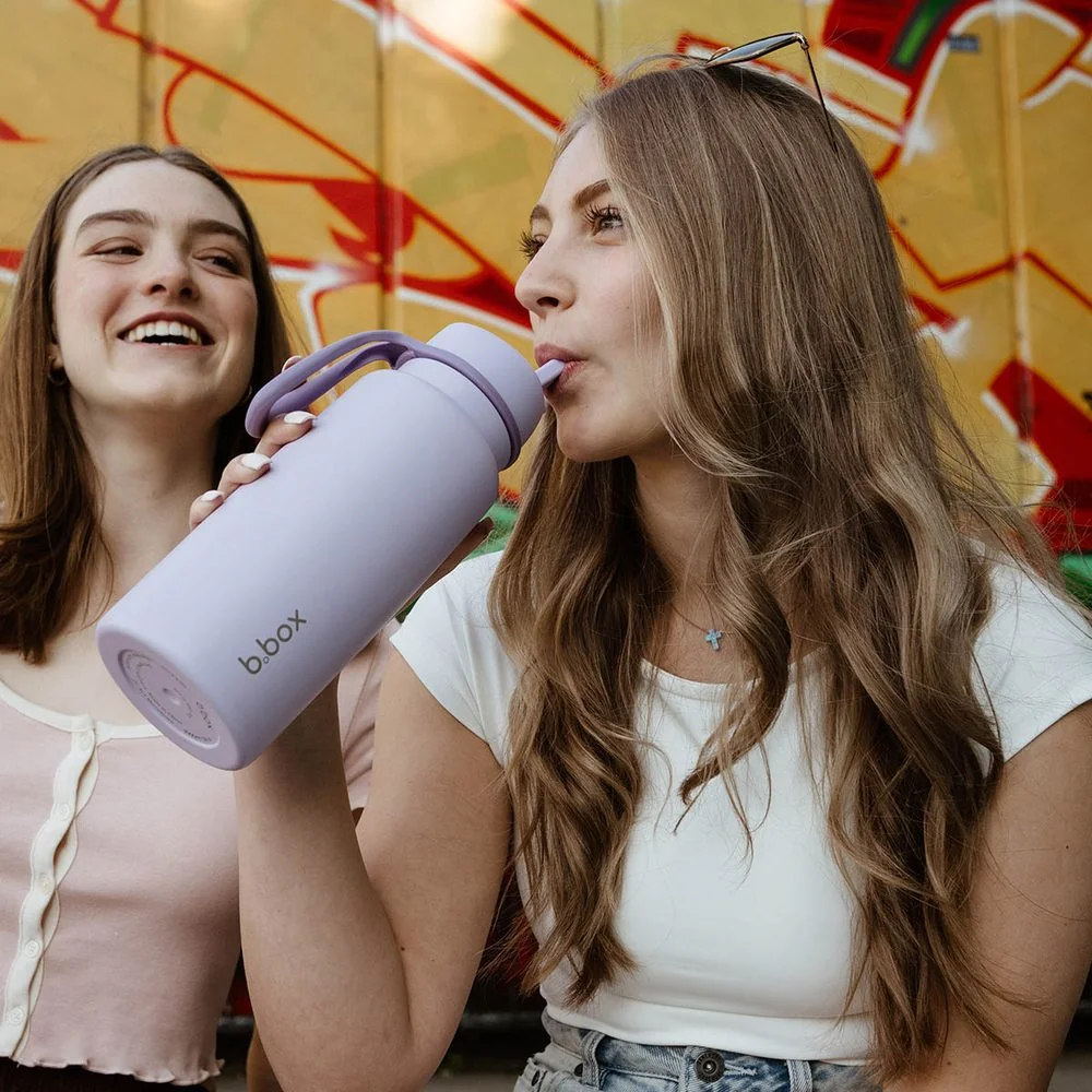 B.BOX Nerezová termolahev s brčkem 1l - lilac love