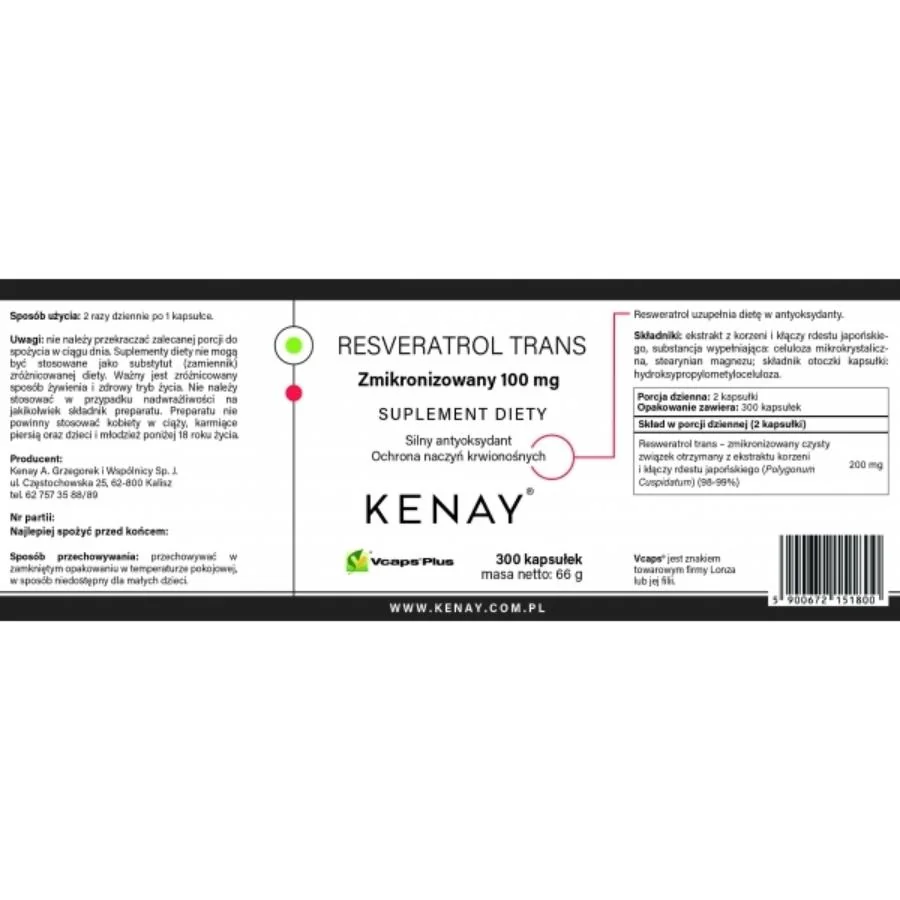 Kenay Trans resveratrol mikronizovaný 300 kapslí