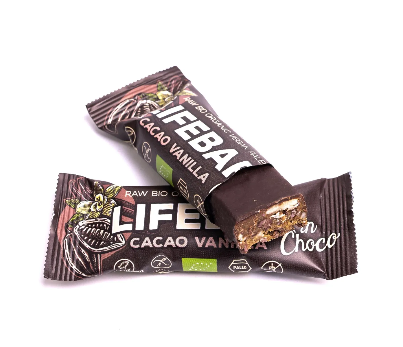 LifeFood Lifebar InChoco tyčinka Cacao Vanilla RAW BIO 40 g