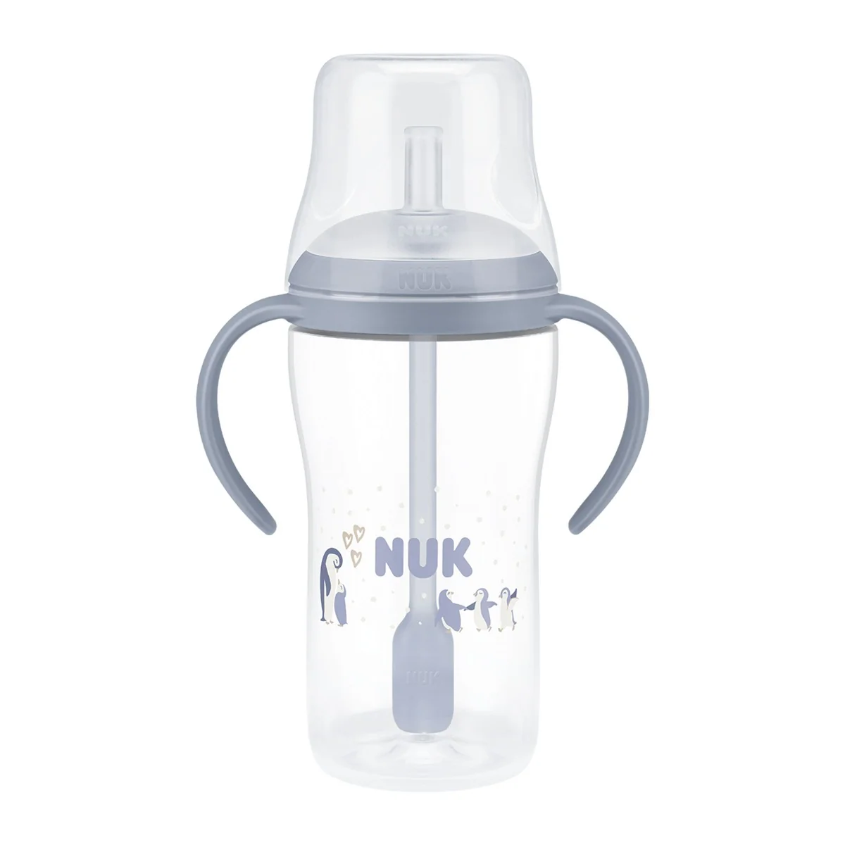NUK Perfect Match Láhev na učení s brčkem 8m+ 260 ml 1 ks pengu