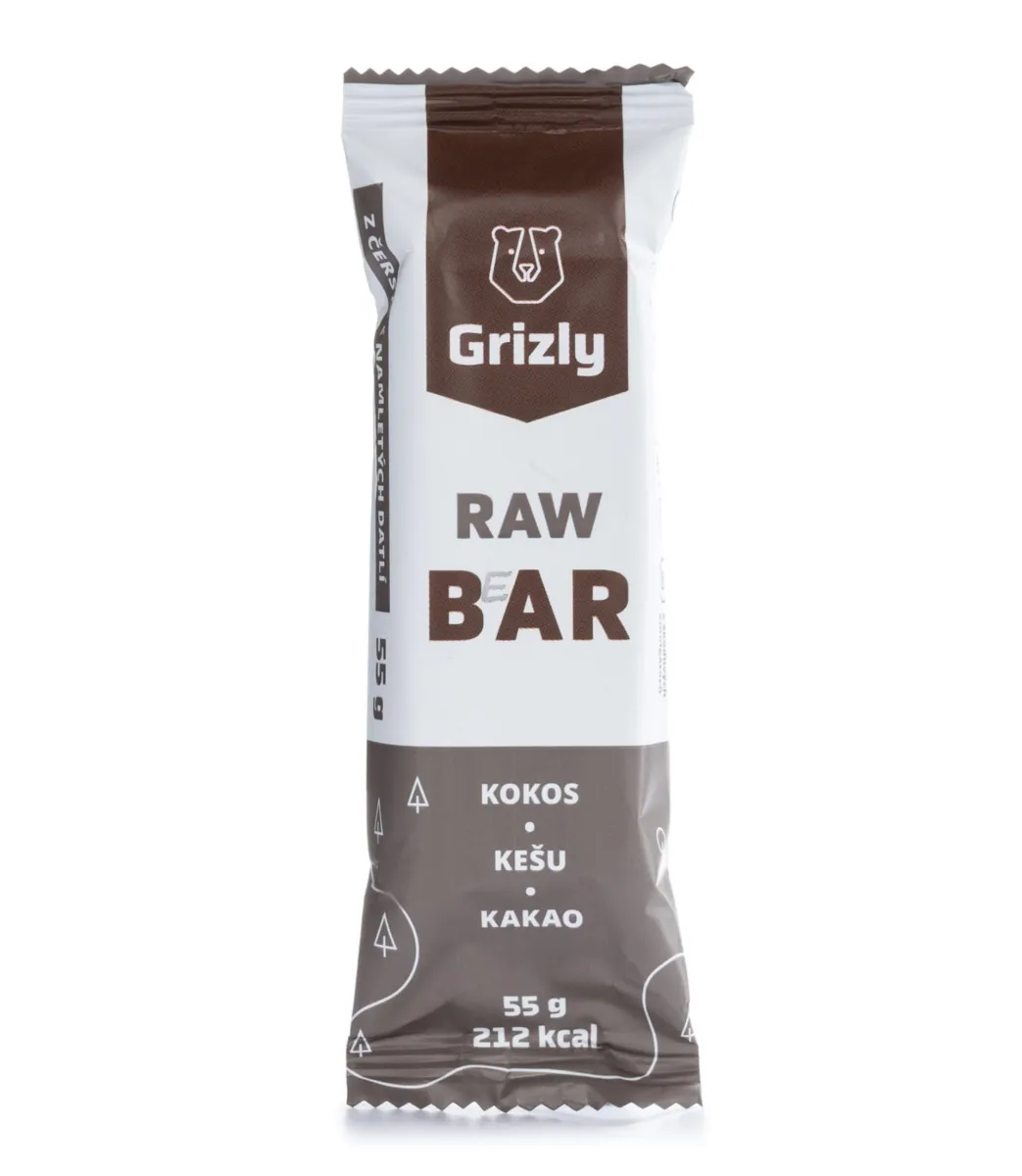 Grizly Raw Bar kokos, kešu, kakao tyčinka 55 g