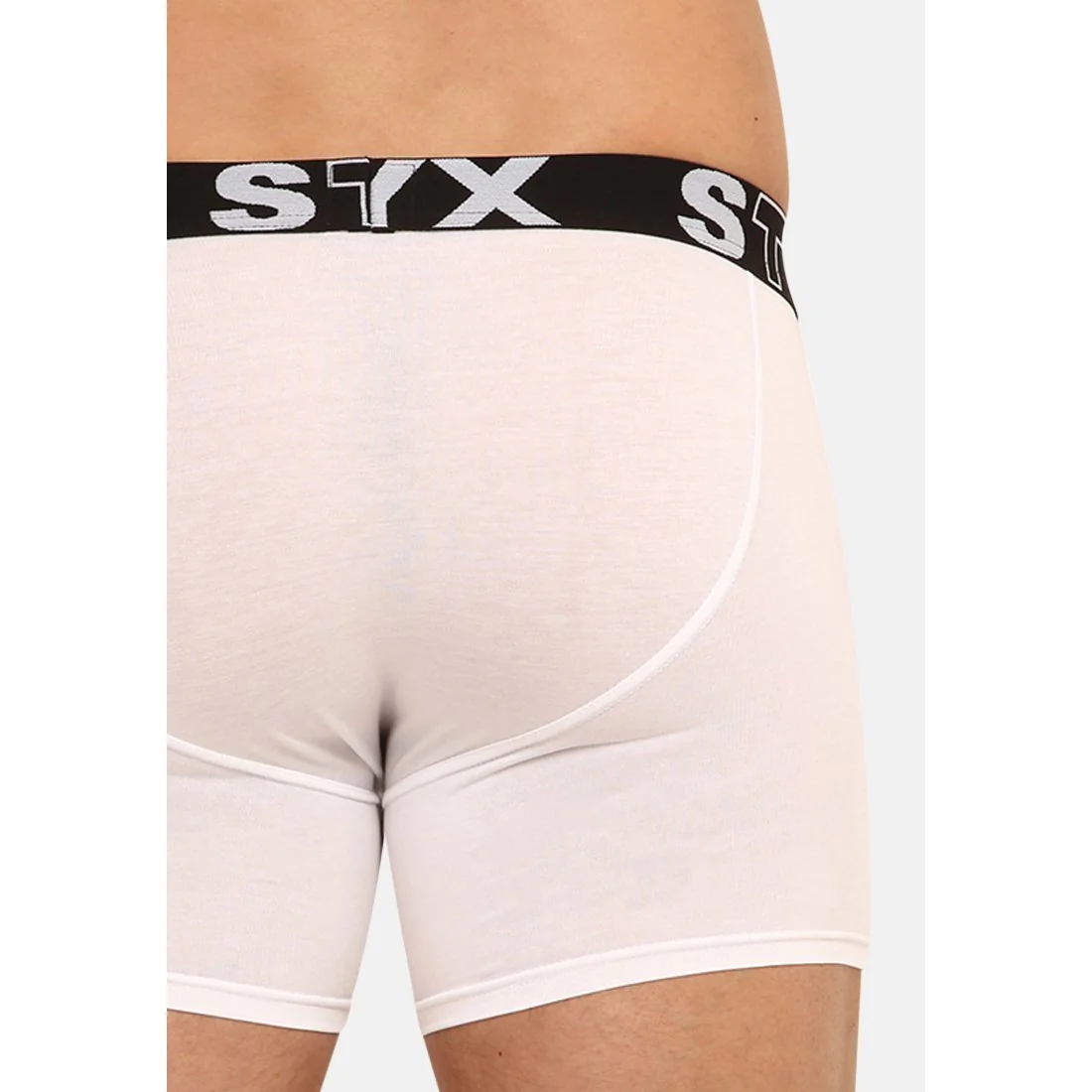 Styx Pánské boxerky long sportovní guma bílé (U1061) XL
