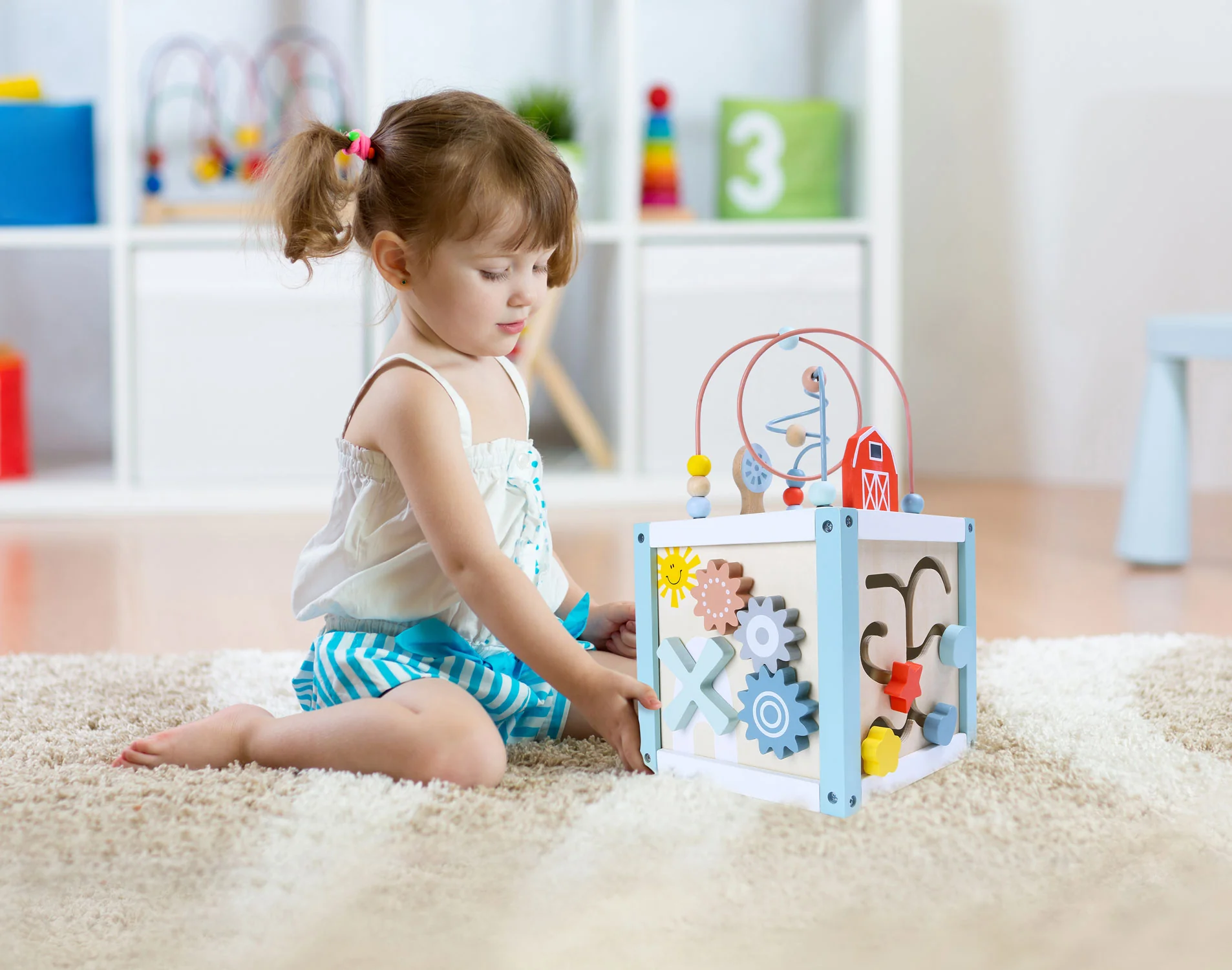 Zopa Dřevěná aktivity kostka (20 cm)