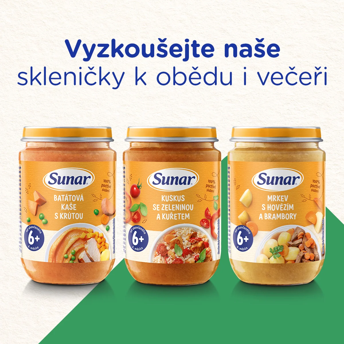 Sunar Příkrm Kuskus se zeleninou a kuřetem 6m+ kapsička 120 g