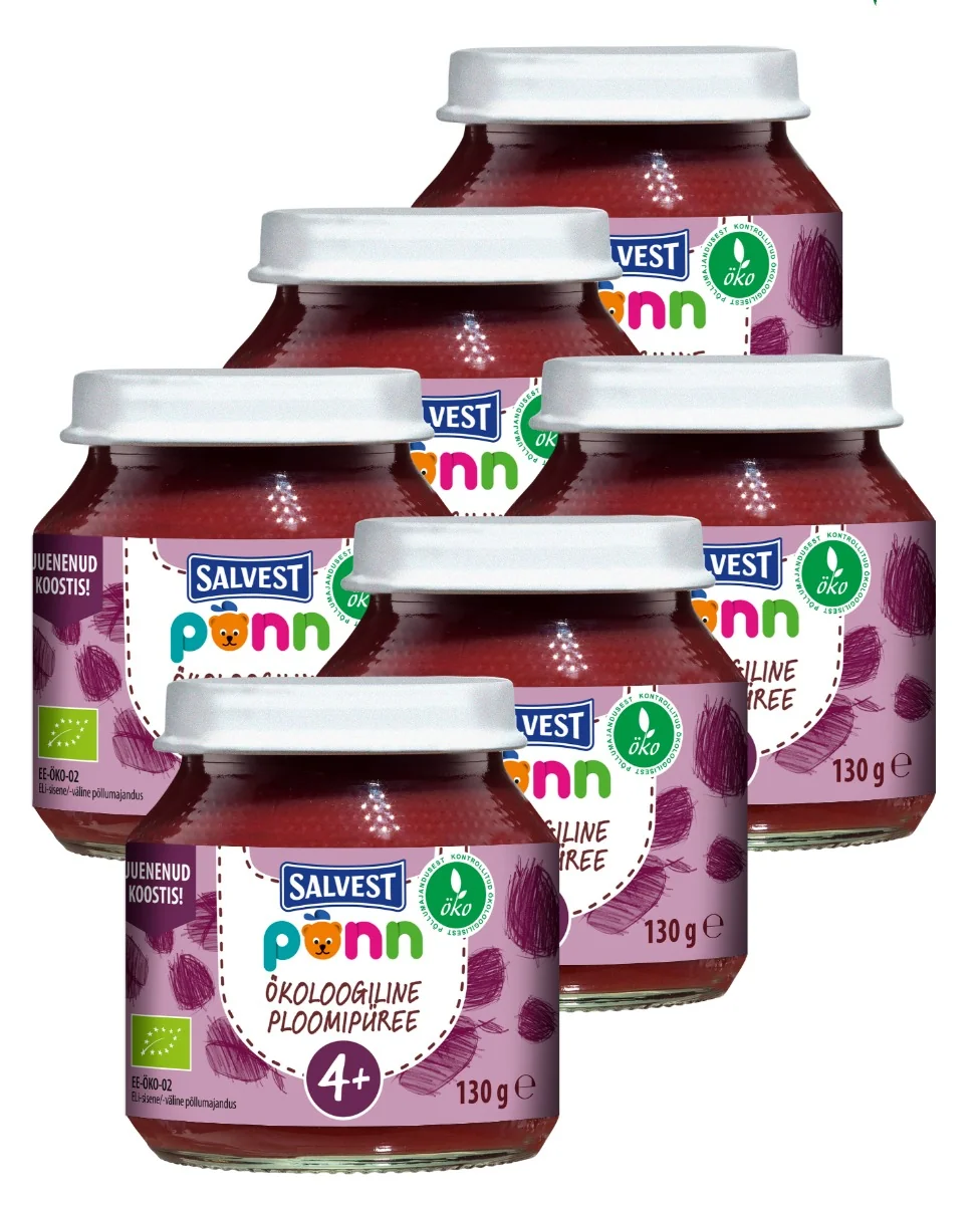 SALVEST Põnn BIO Švestka 100% 6x130 g