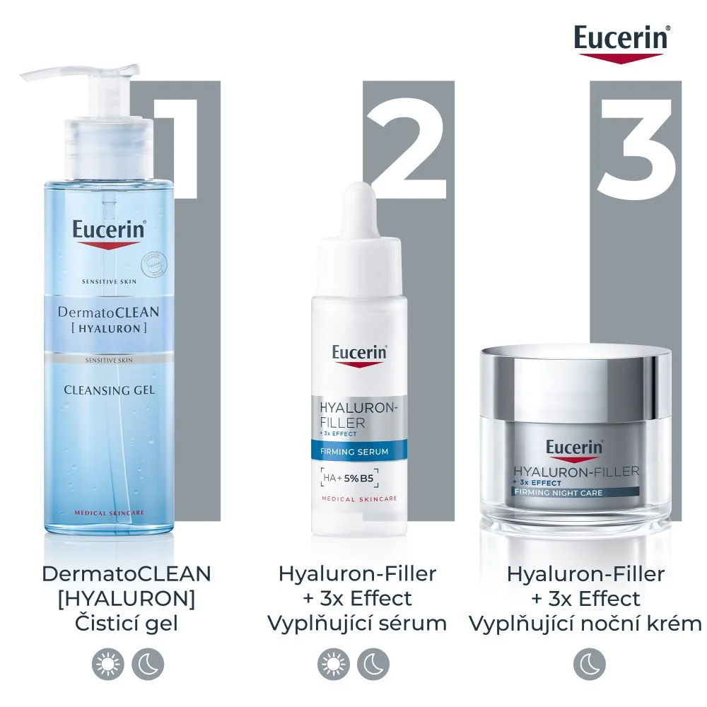 Eucerin Hyaluron-Filler + 3x Effect noční krém proti vráskám 50 ml