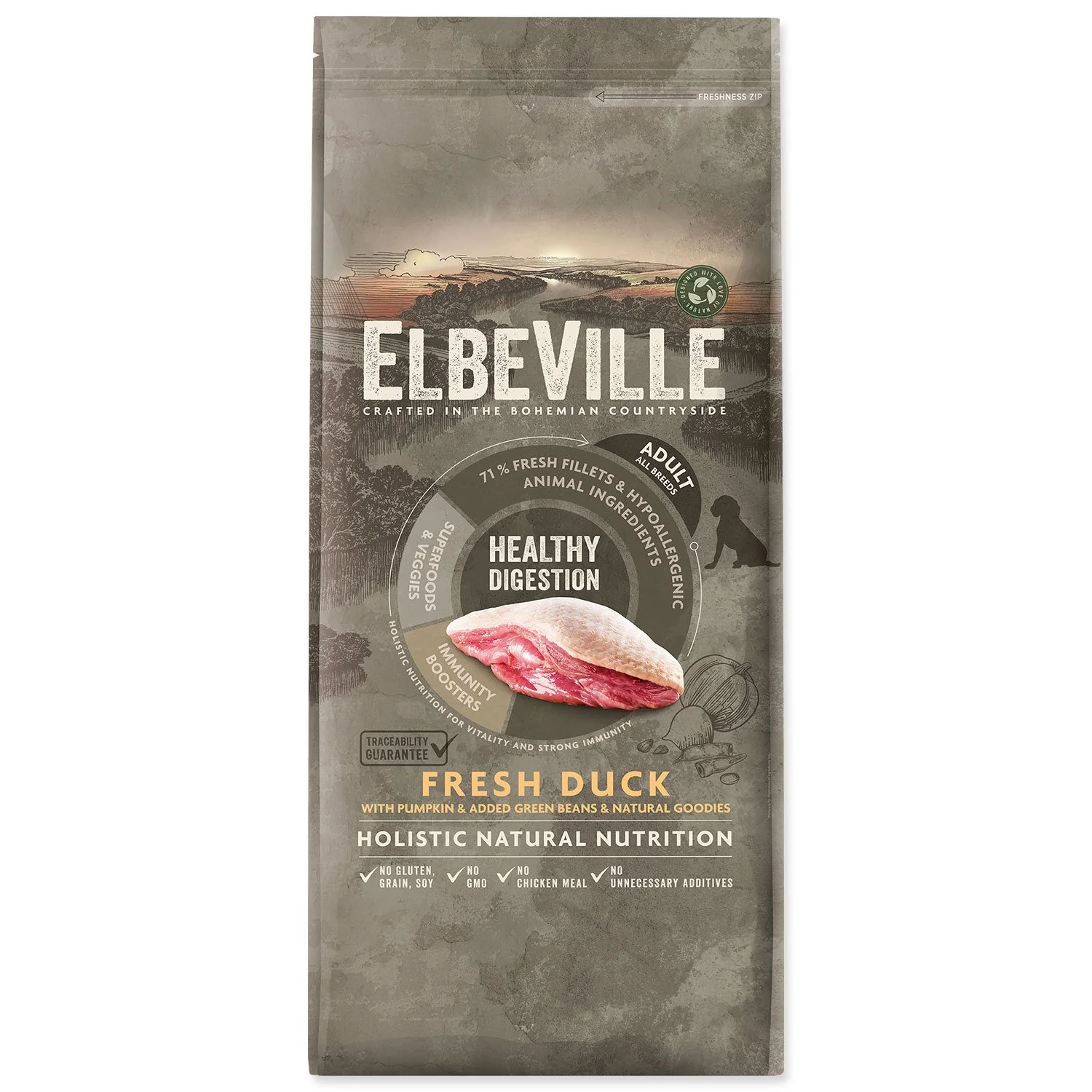 Elbeville Krmivo Adult All Breeds Healthy Digestion Fresh Duck 11,4kg
