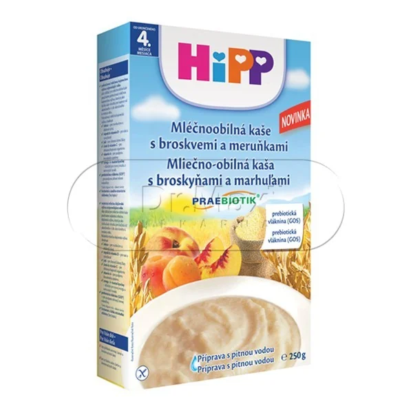 HIPP KAŠE PREBIO mléčná broskve a meruňky 250g