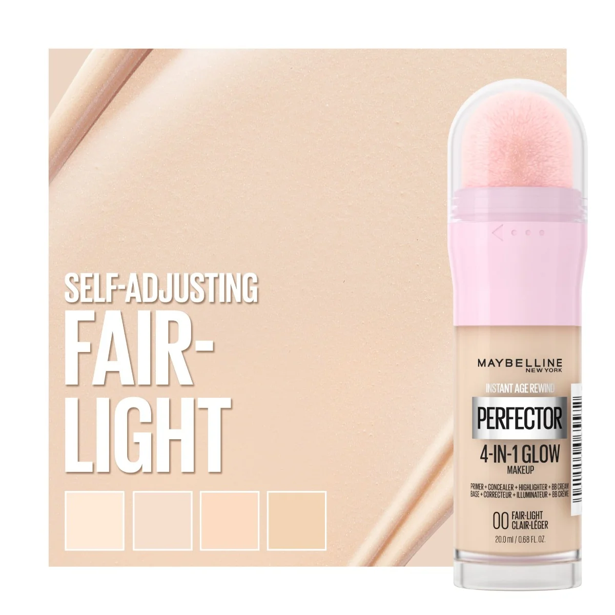 Maybelline Perfector 4-in-1 Glow 00 Fair rozjasňující make-up 20 ml