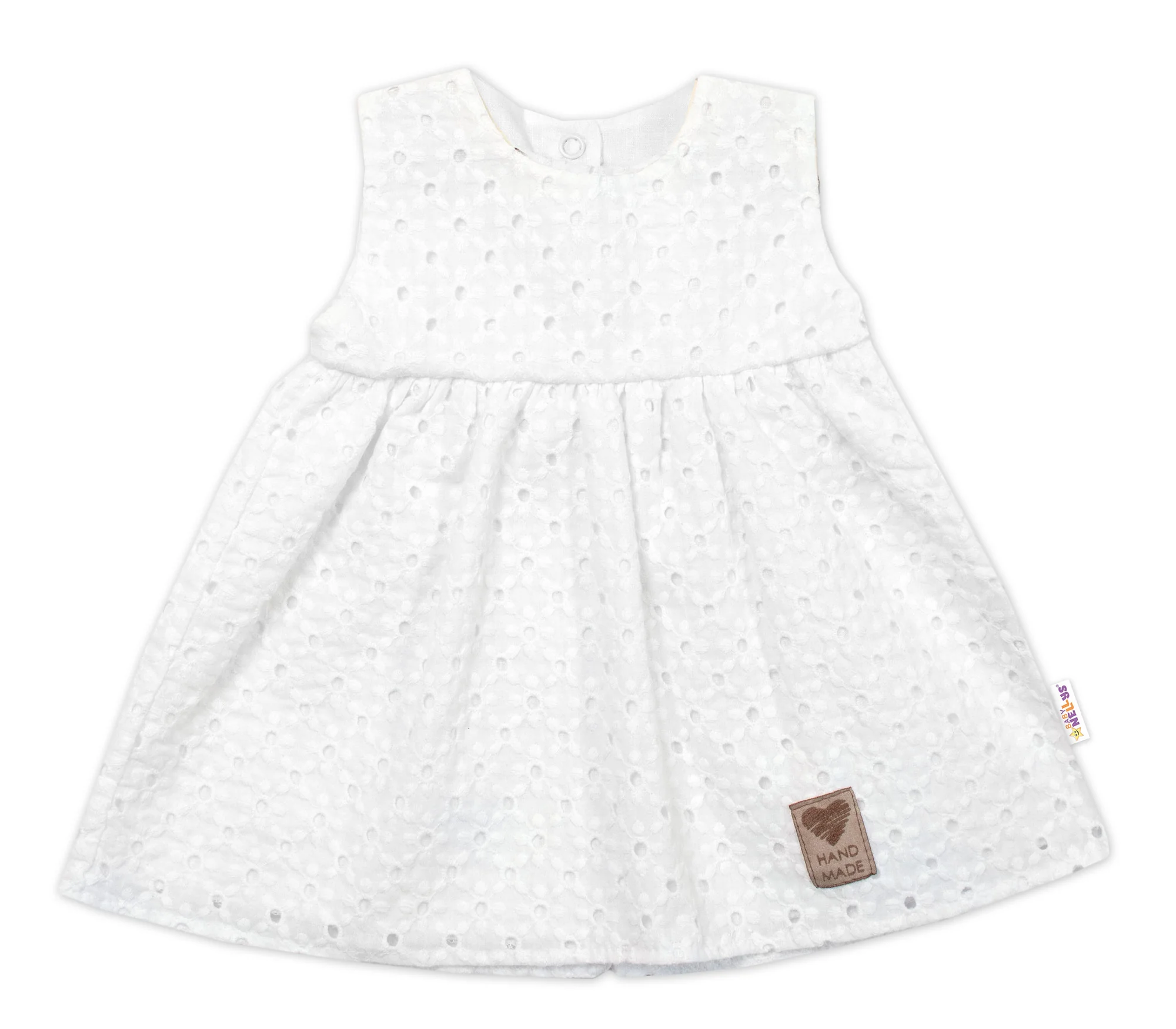 Baby Nellys Lehké Handmade šatičky Madeira, bílé, vel. 92 vel. 92