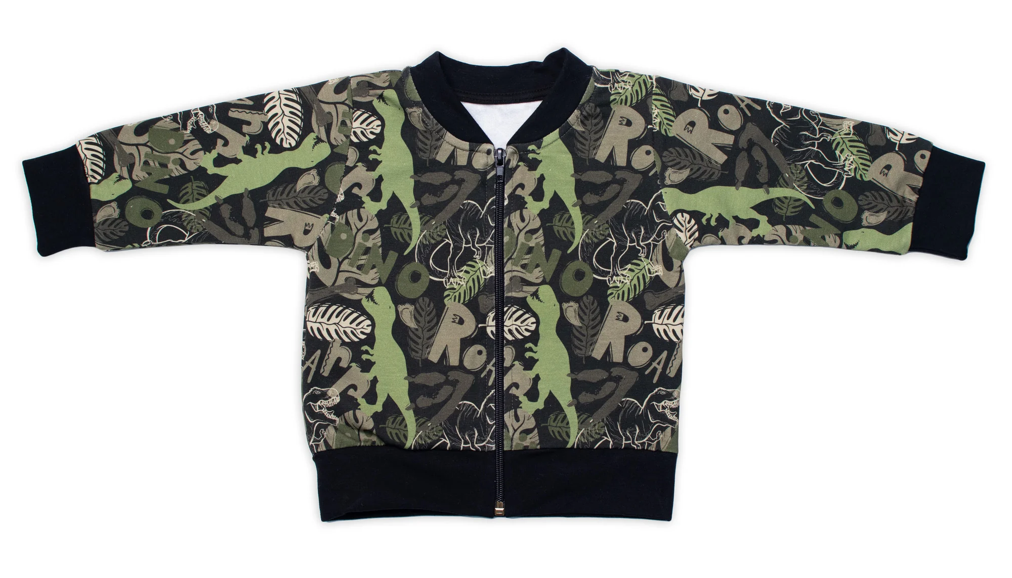 G-baby Stylová bavlněná tepláková souprava , Dino - khaki/černá