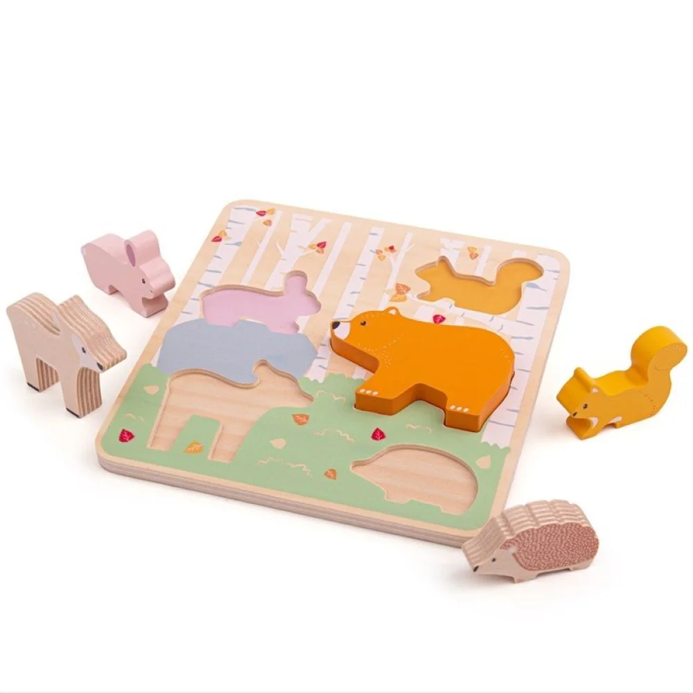 Bigjigs Toys Dřevěné puzzle Woodland