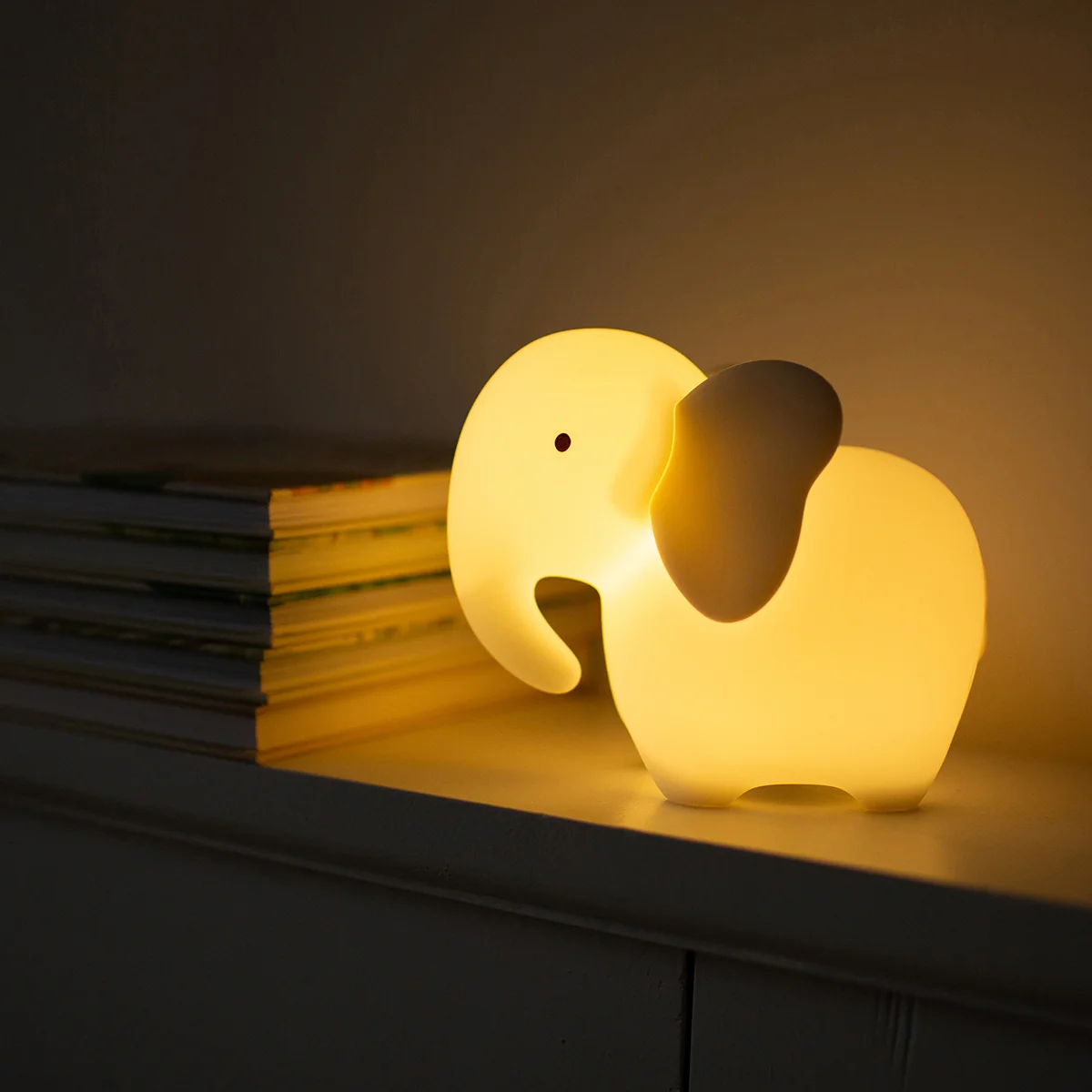 MARY’S LED silikonová noční lampička RGB s dálkovým ovladačem - slon