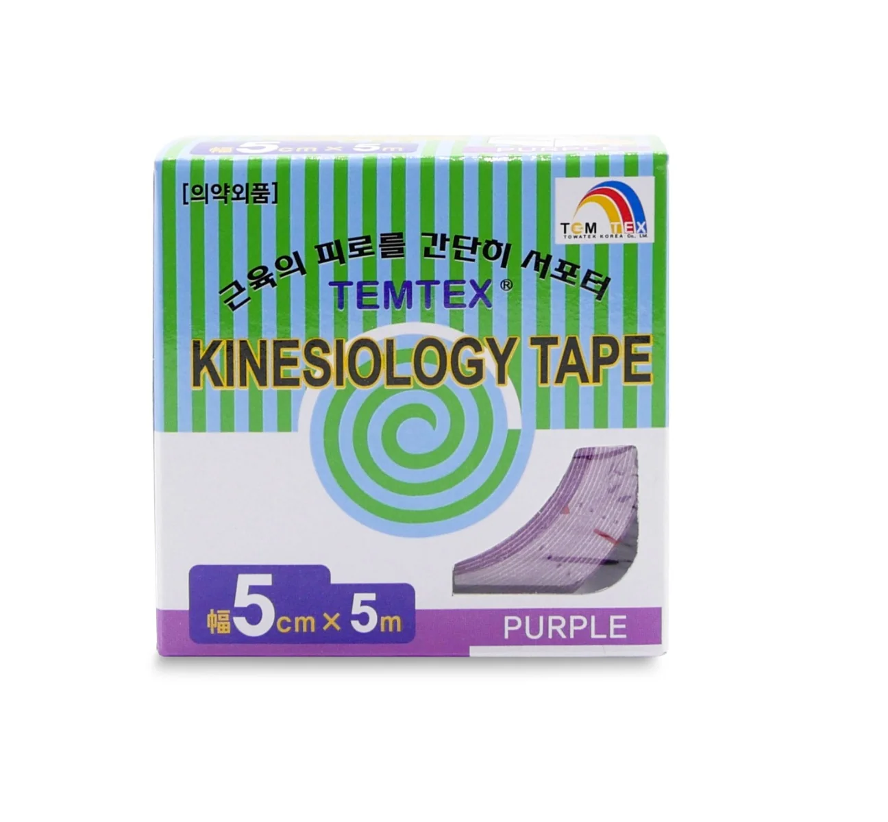 TEMTEX Kinesio tape 5 cm x 5 m tejpovací páska fialová