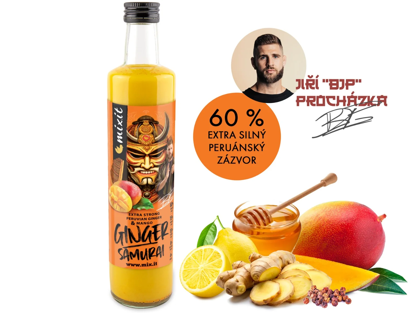 Mixit Ginger Samuraj Zázvorový nápoj s mangem 500 g