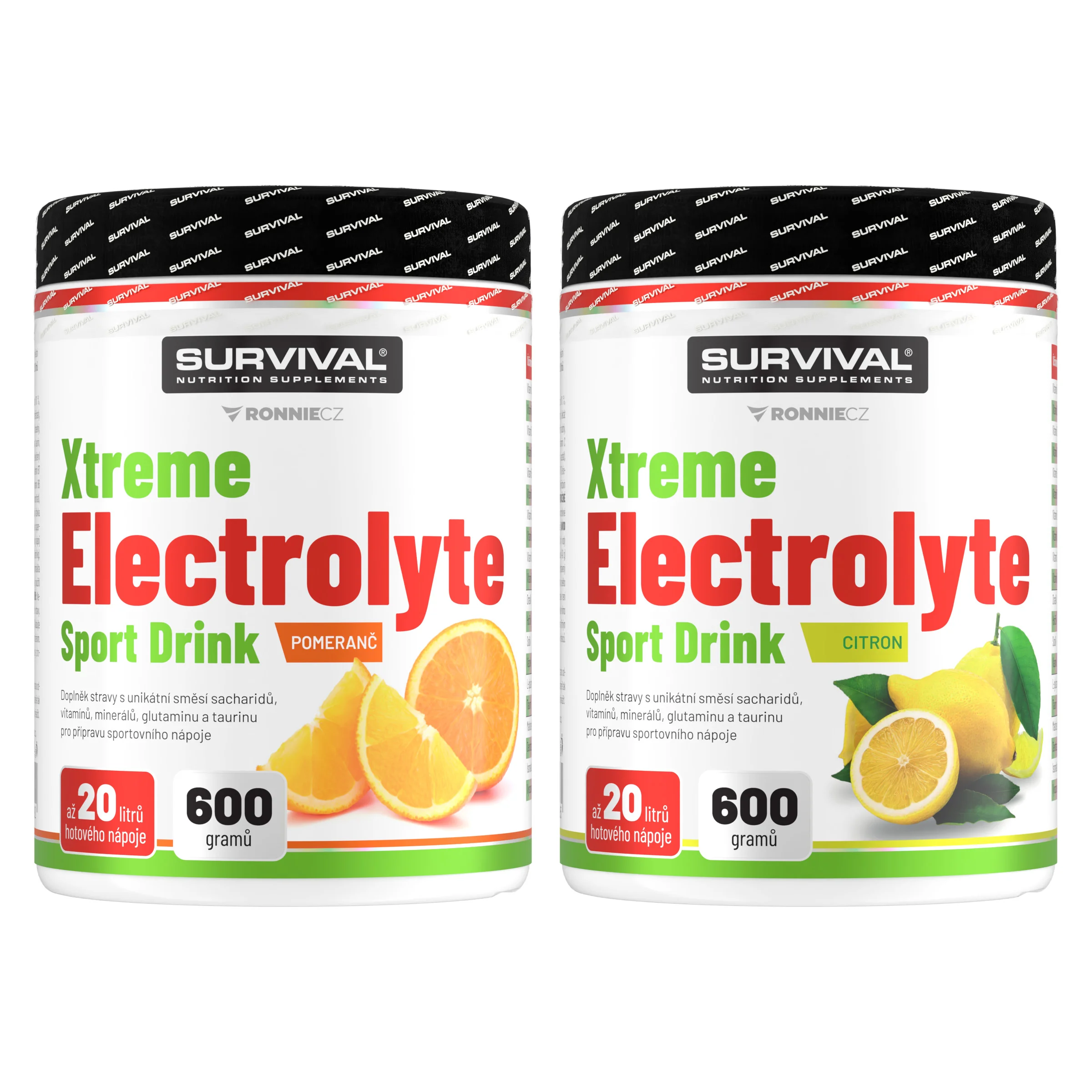 Survival Xtreme Electrolyte Sport Drink 600 g AKCE 1+1 citron + pomeranč AKCE 1+1 citron+pomeranč