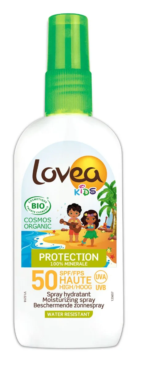 Lovea BIO Dětské voděodolné ochranné mléko na opalování ve spreji SPF50 100 ml