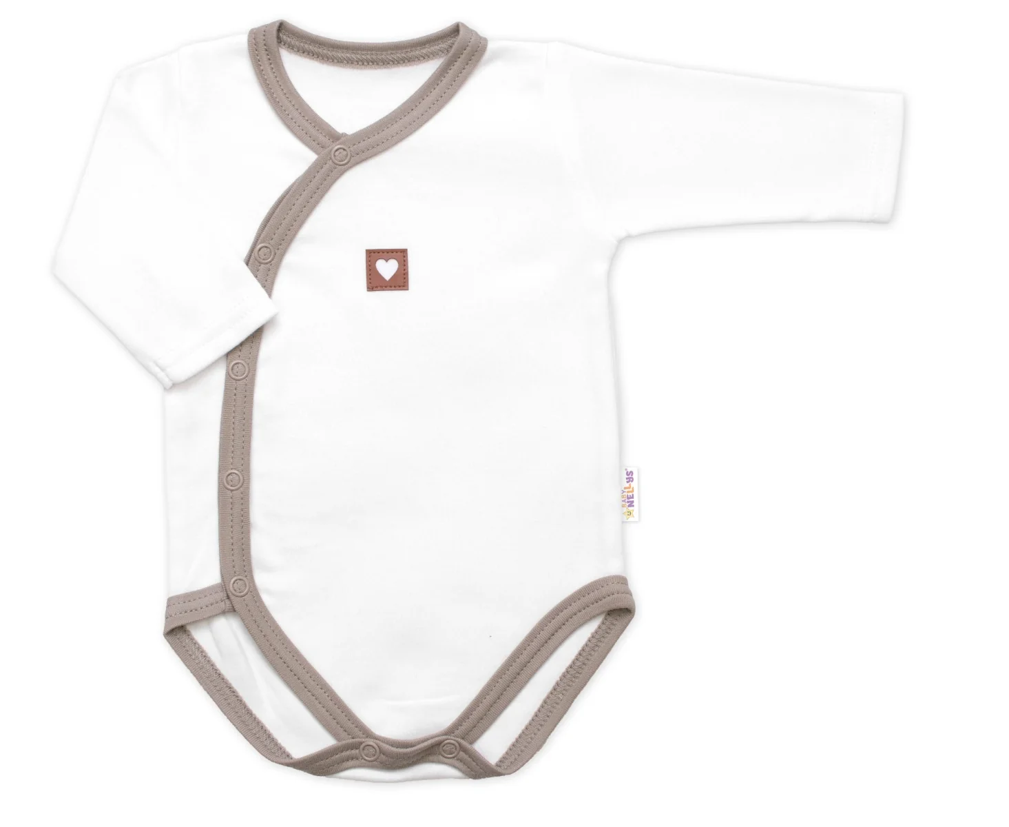Baby Nellys Rostoucí výhodná sada, 3x Body Nature - růžová/béžová/taupe, vel. 56/62
