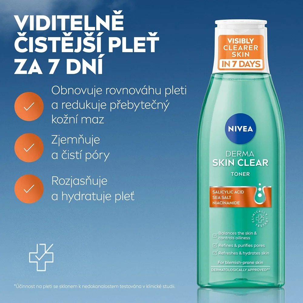 Nivea Derma Skin Clear pleťová voda 200 ml