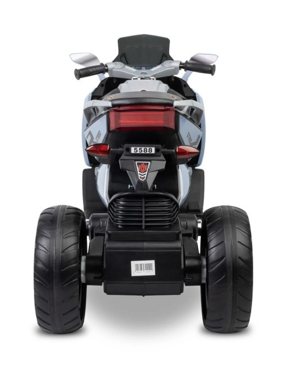 Toyz Elektrická tříkolová motorka pro děti – 2 motory, LED, USB, modrá