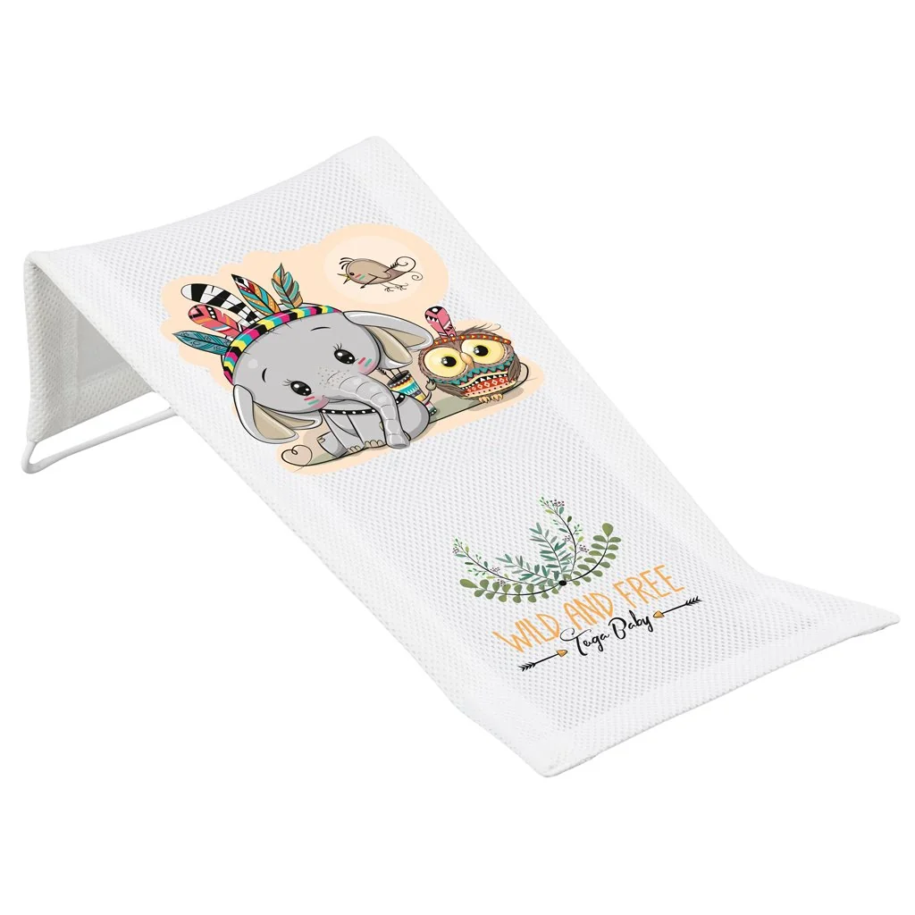Tega Baby Lehátko do vany látkové Wild and Free Little Elephant - white