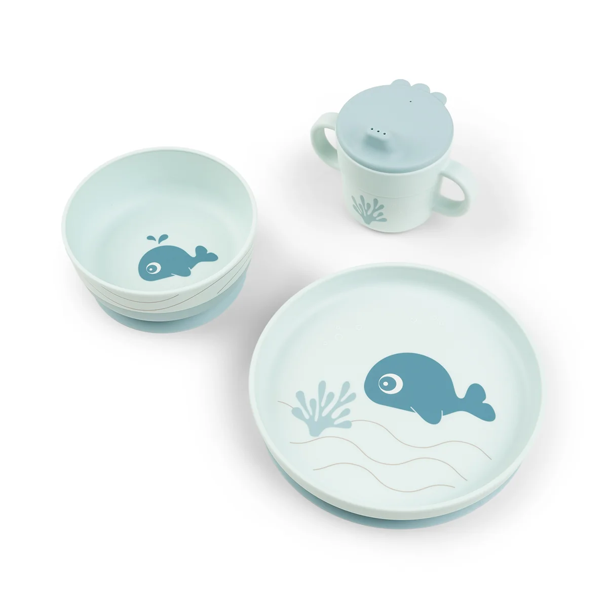 Done by Deer jídelní set Foodie s přísavkou Wally, modrý