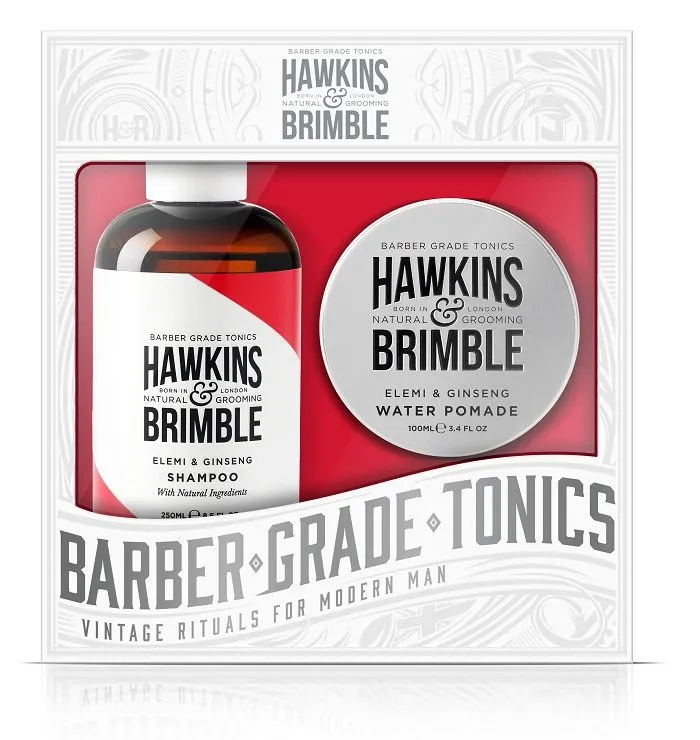 Hawkins & Brimble Pánský set šampon 250 ml + pomáda na vlasy 100 ml